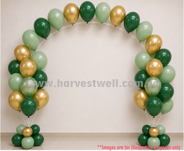 Helium Balloon Column with String Arch